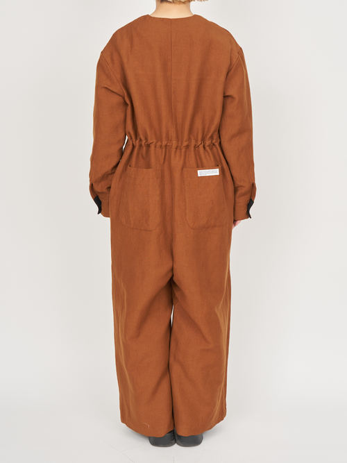 【受注商品】panda rompers・BROWN×BLACK