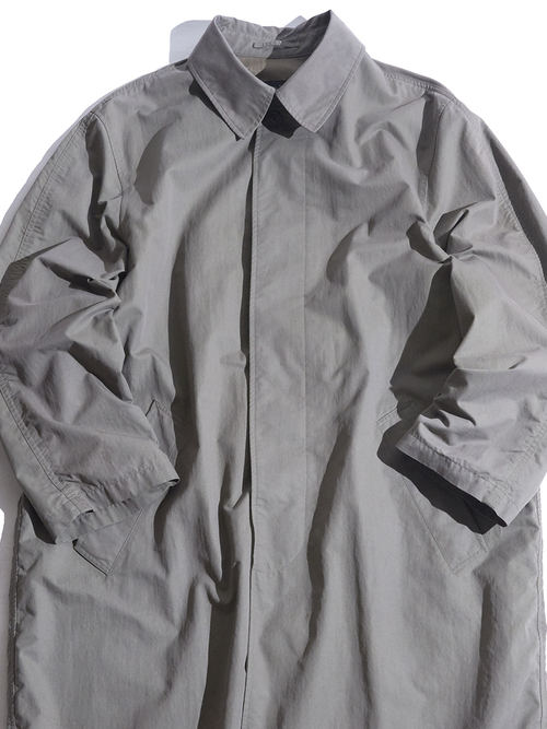 1990s "BANANA REPUBLIC" cotton/nylon bal collar coat -KHAKI-
