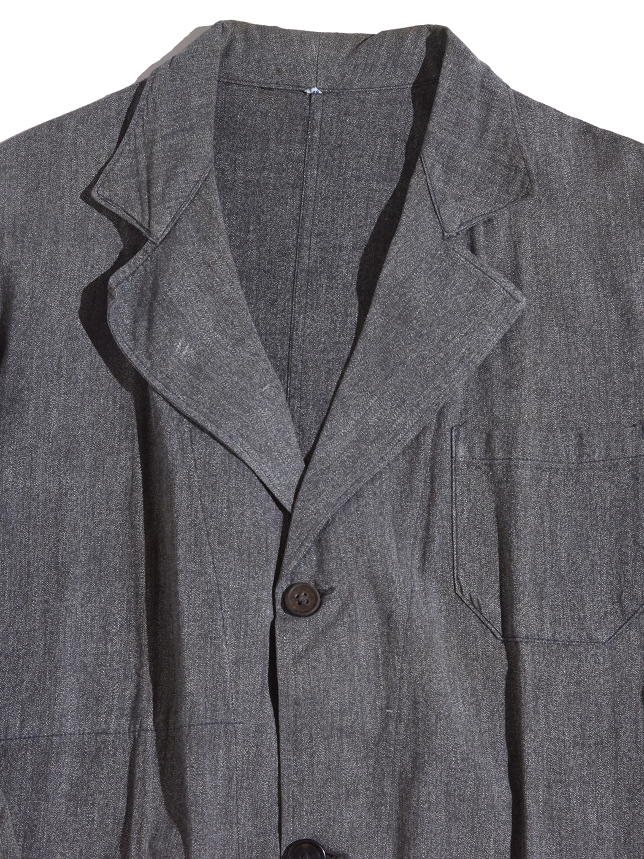 1940-50s "unknown" salt&pepper cotton chamabray atelier coat -GRAY-