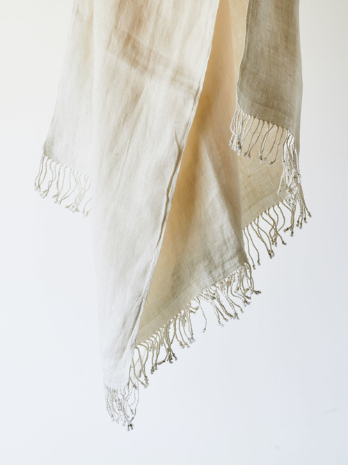 Hand Woven Shawl -Ivory- Double
