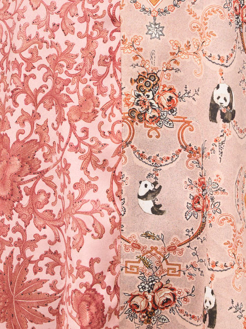 【受注商品】panda printed blouse・BEIGE×PINK
