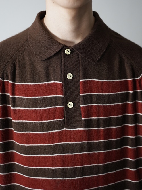 1980's JCPenney Orlon acryl border knit polo shirts
