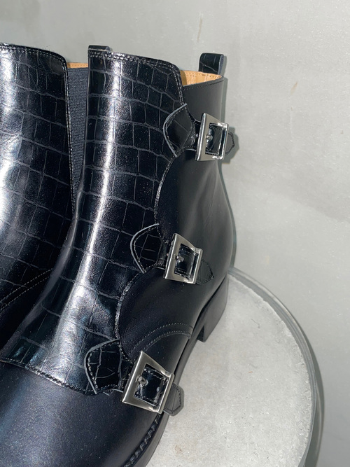 カチム KATIM DERBY モンクストラップ ショートブーツ スエードレザー125cmヒールの高さ