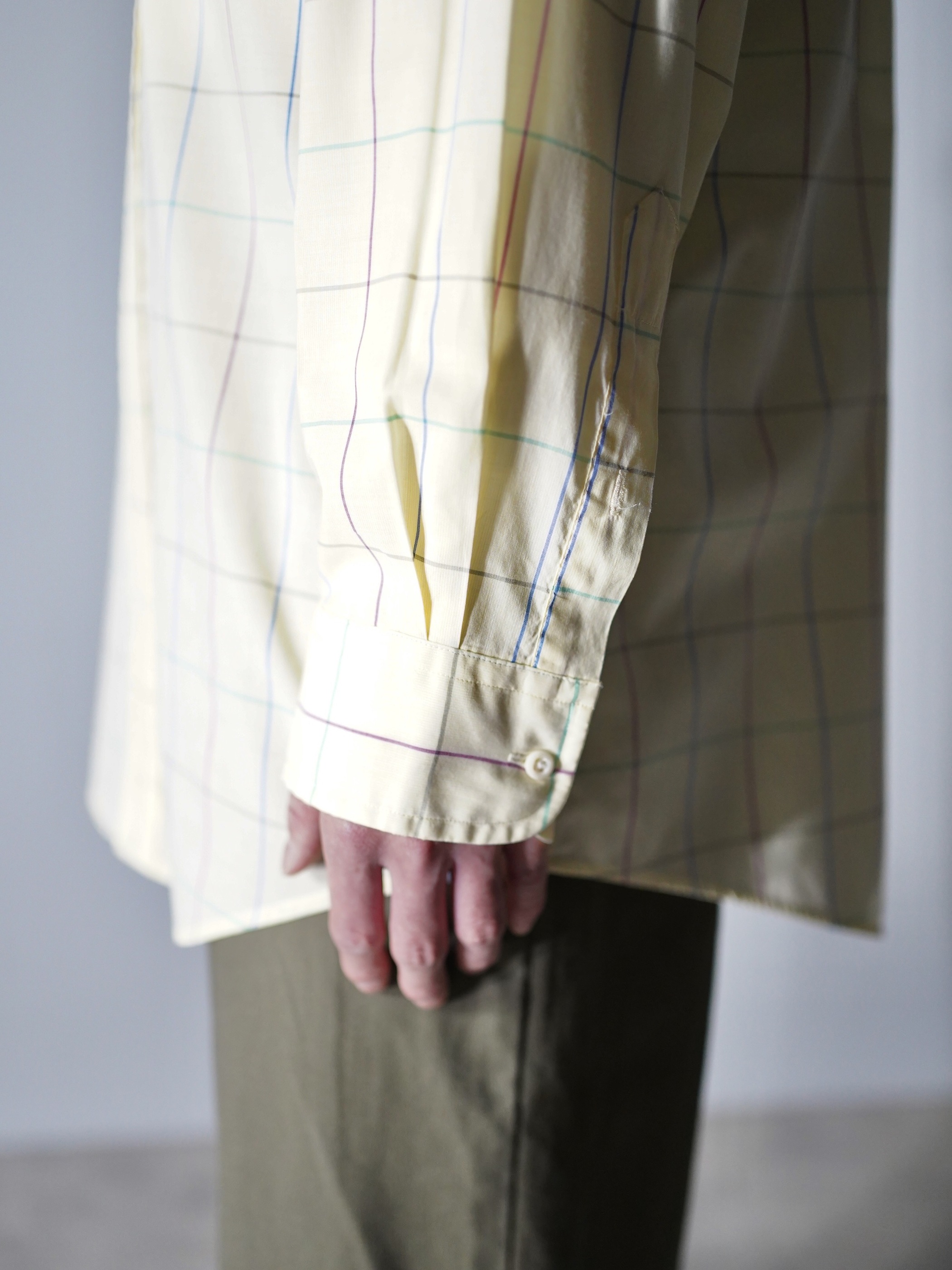 1990's LANDS' END B.D. Cotton dress shirt / Made in Hong Kong