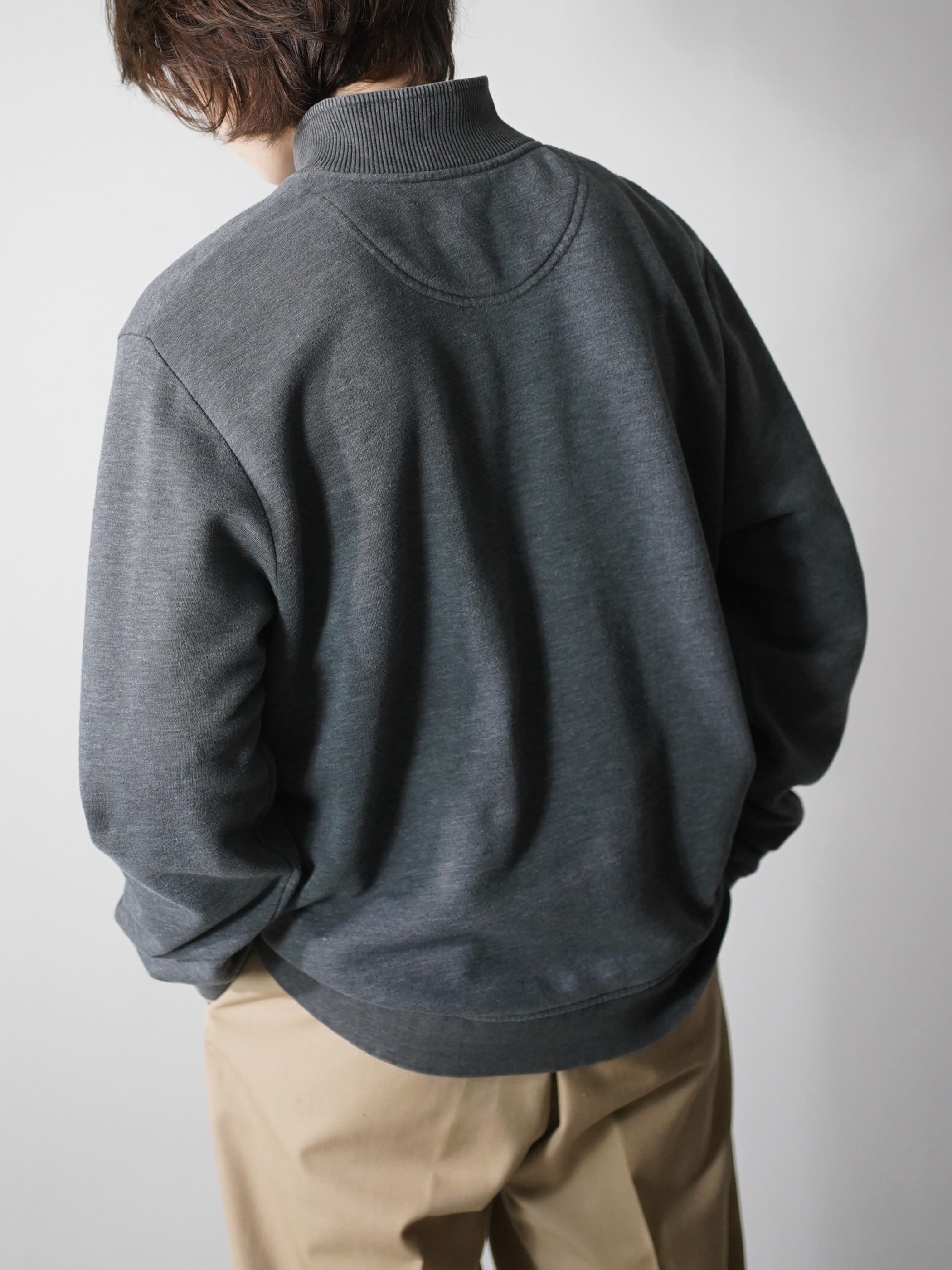 ORIVS Flap half-zip design sweat shirts