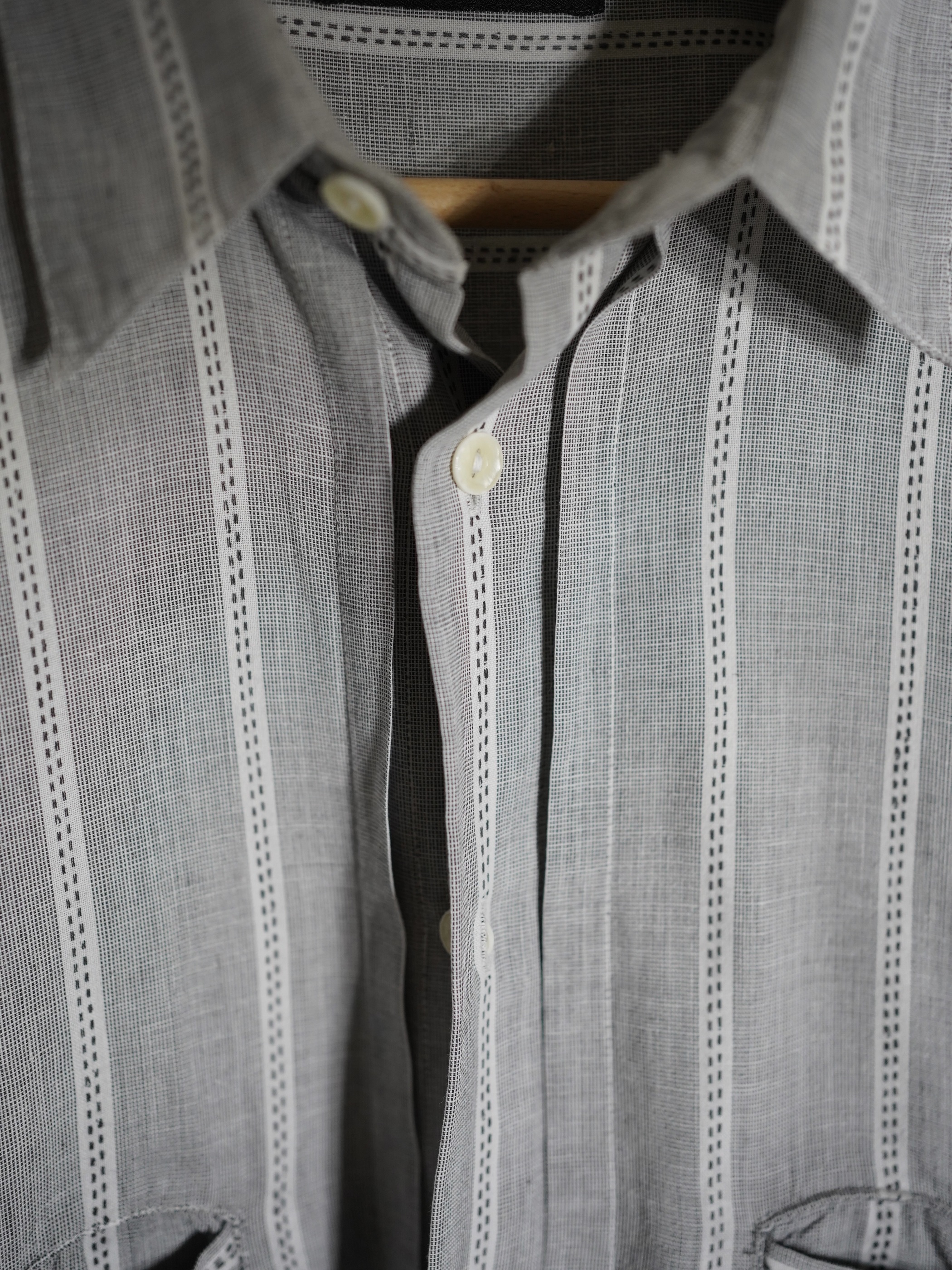 1990's- Levi's Pleats front Cotton Stripe shirt / Made in India