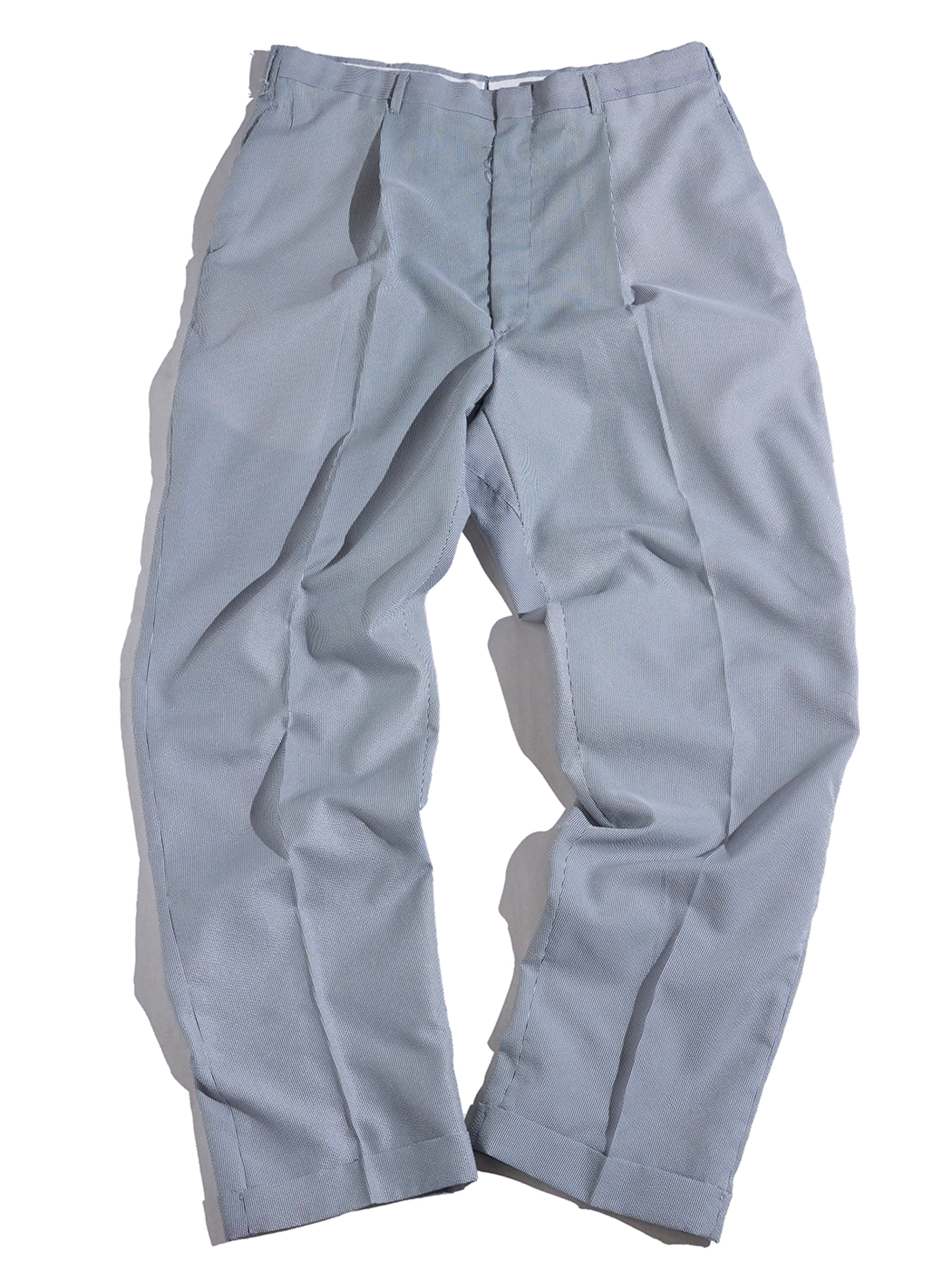 1960s "unknown" nylon seersucker slacks -GREY-