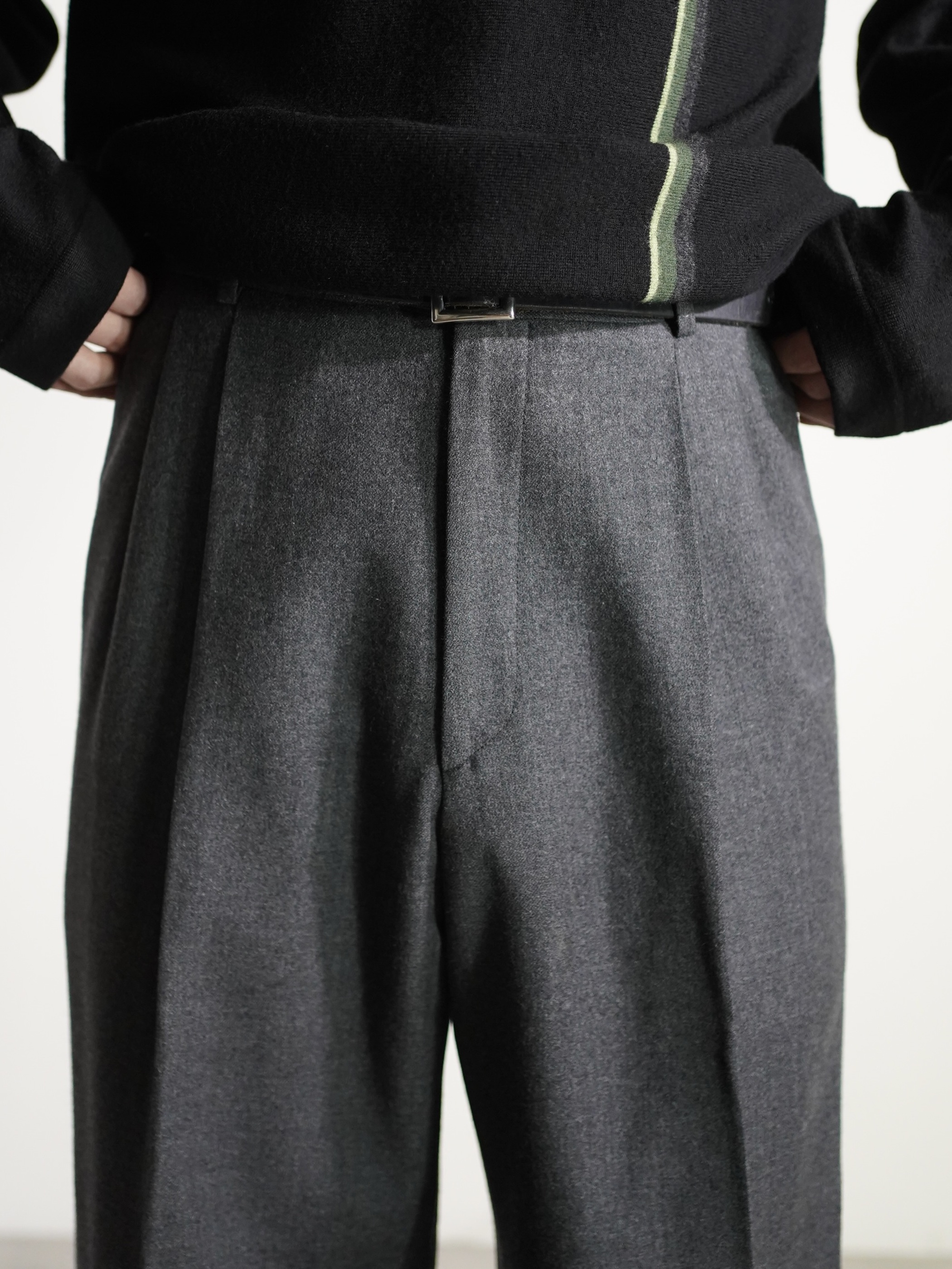 1980's METROPOLITAN VIEW for Litanus Pure virgin wool 2tuck dress trousers/Made in Italy