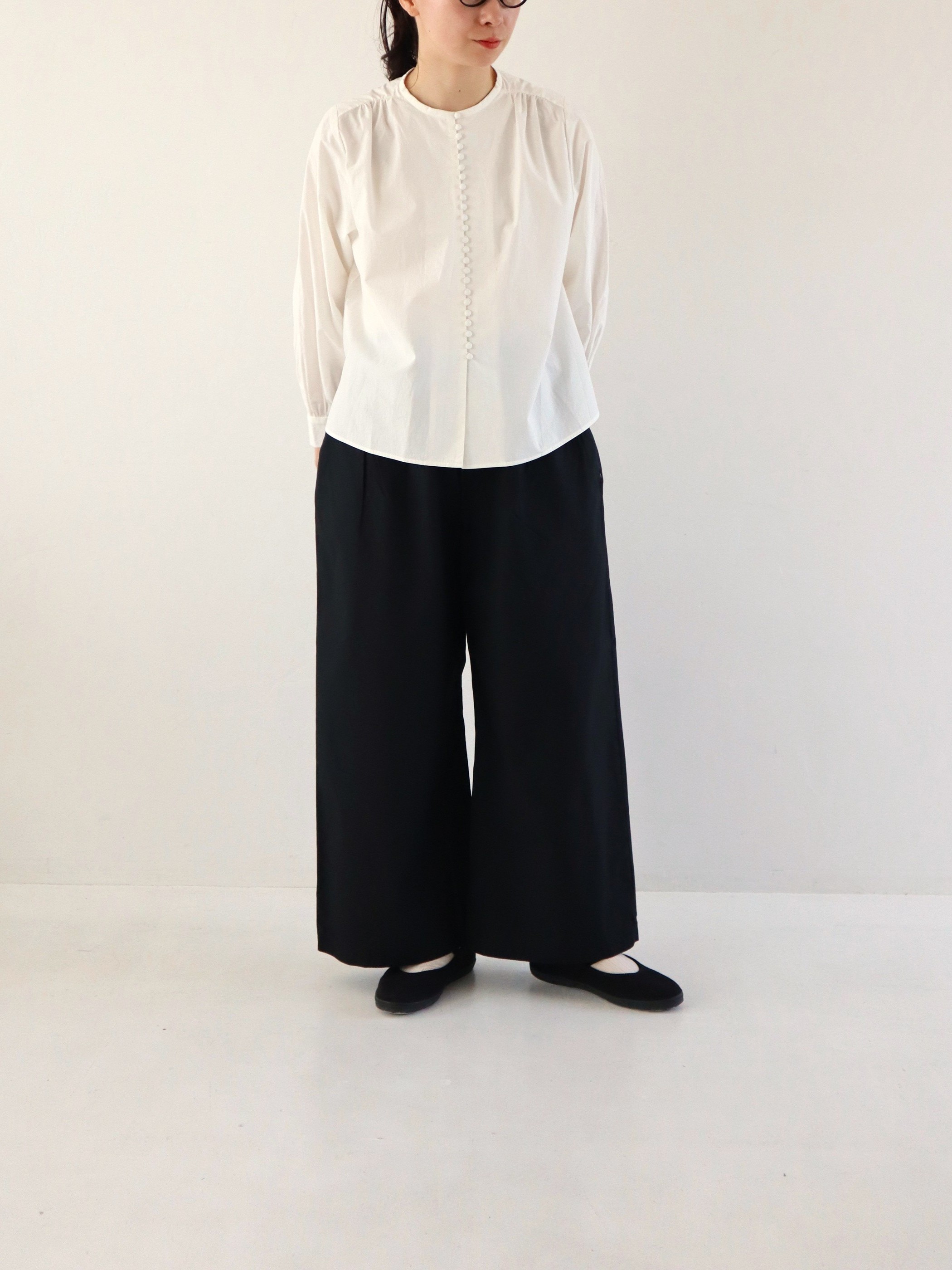 シンプルワイドパンツ２　黒