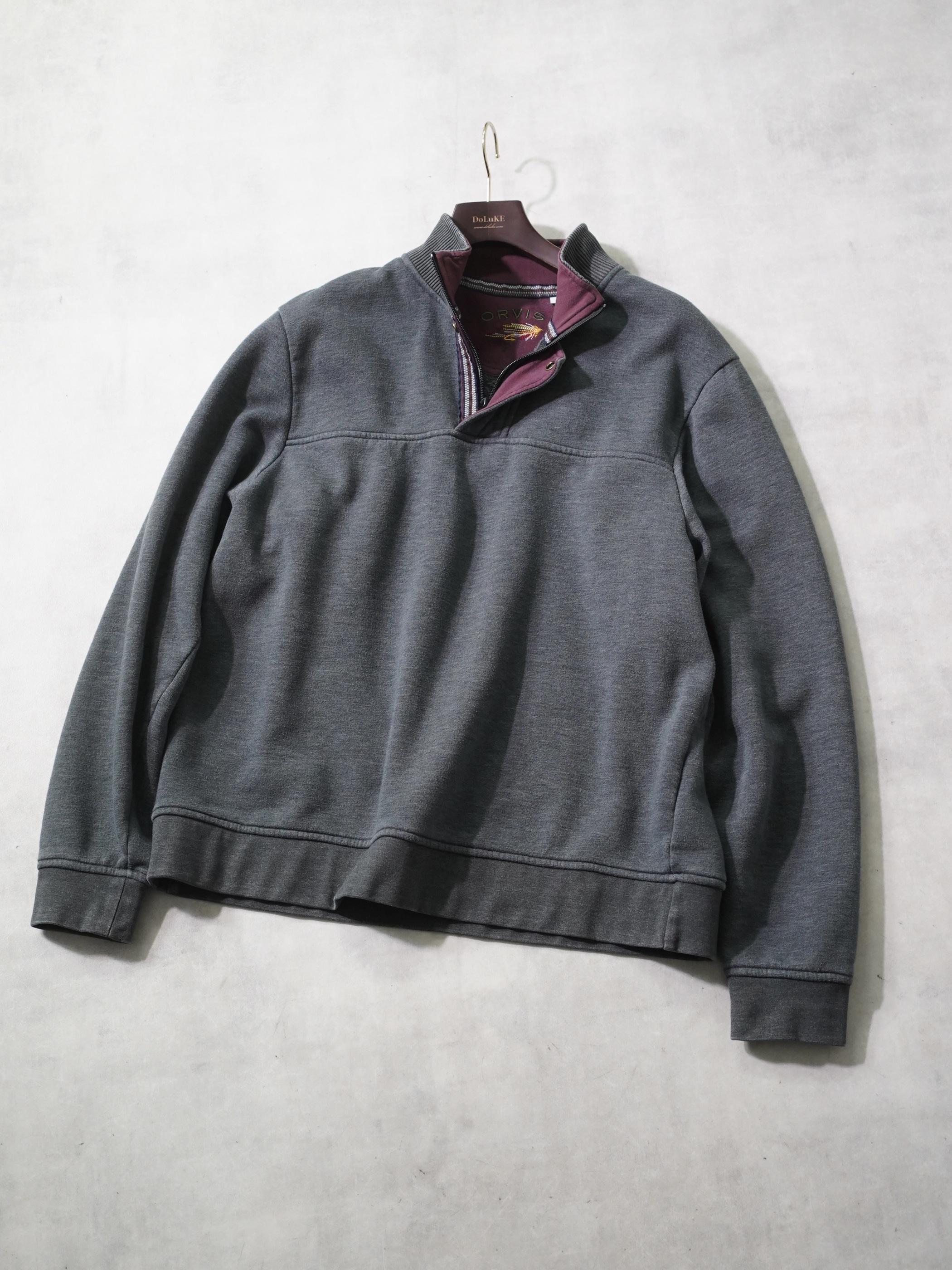 ORIVS Flap half-zip design sweat shirts