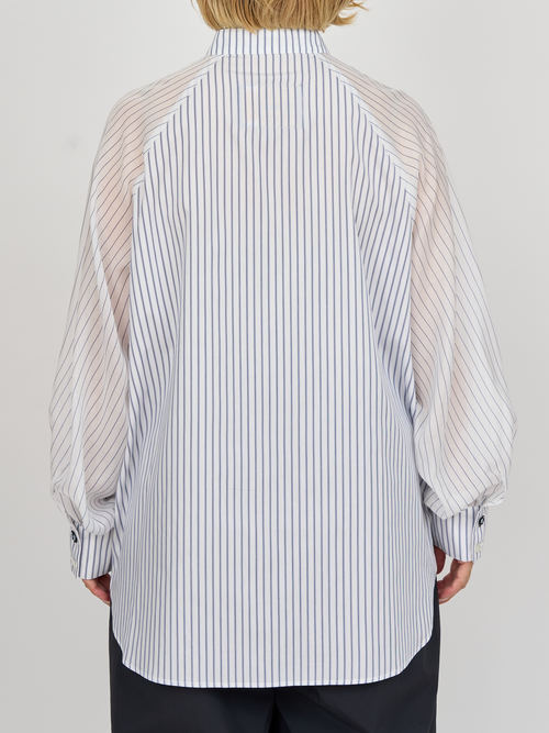 【受注商品】sheer striped blouse・WHITE