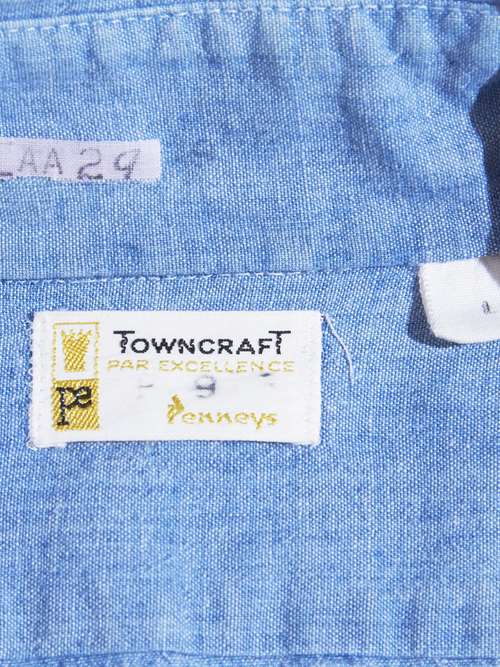 1970s "TOWNCRAFT" s/s chambray shirt -LIGHT INDIGO-