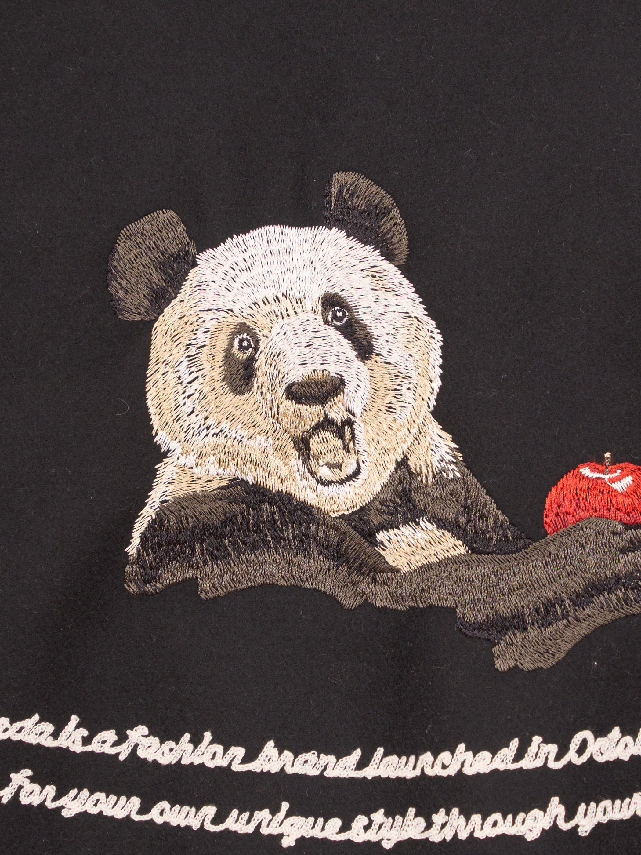 【受注商品】embroidery stadium jacket・BLACK×BROWN