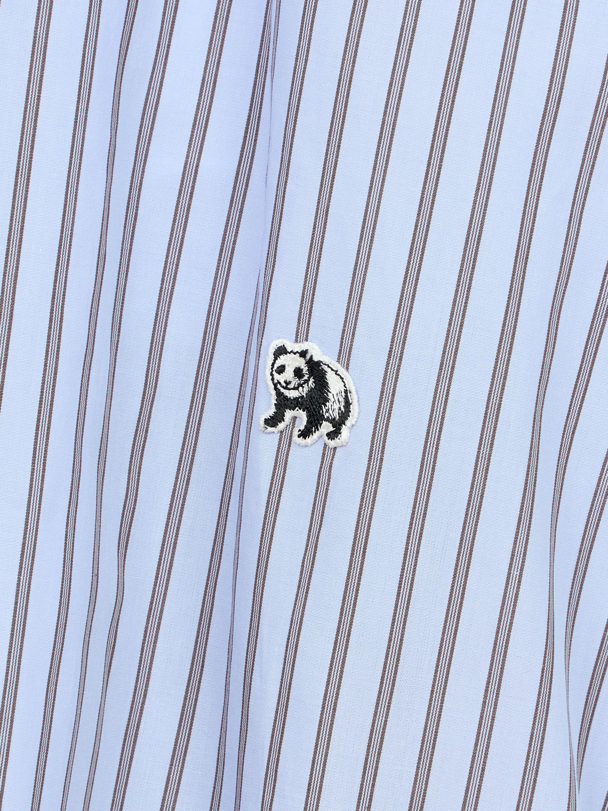 【受注商品】two-tone stripe long shirt・LT.BLUE×BROWN