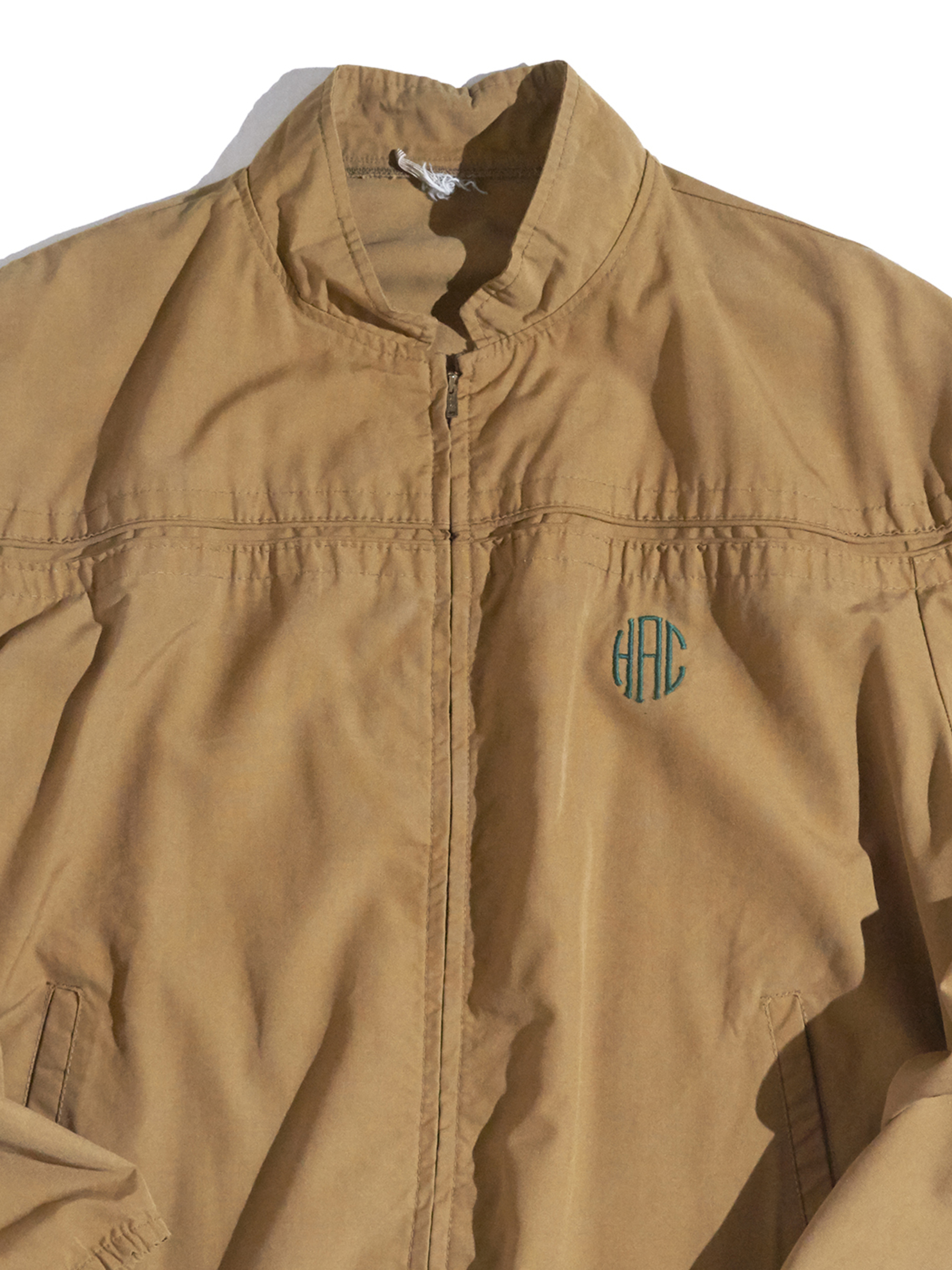 1970s "unknown" stand collar cap shoulder jacket -BEIGE-