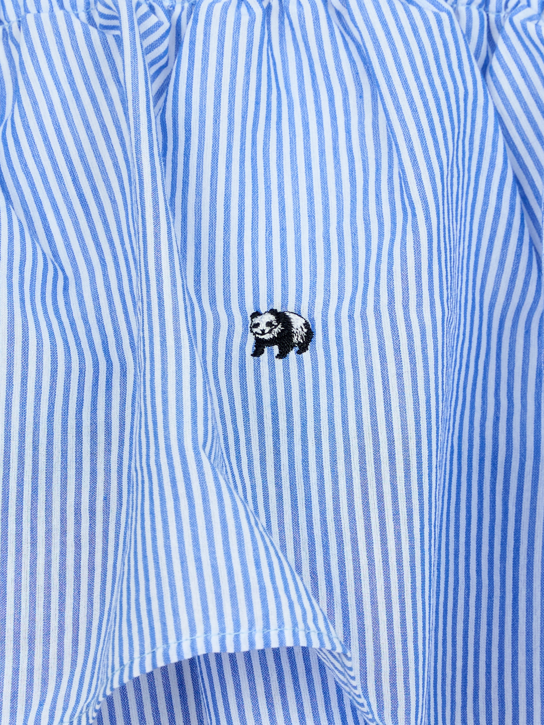 【受注商品】mini pandas frilled top・WHITE×STRIPE