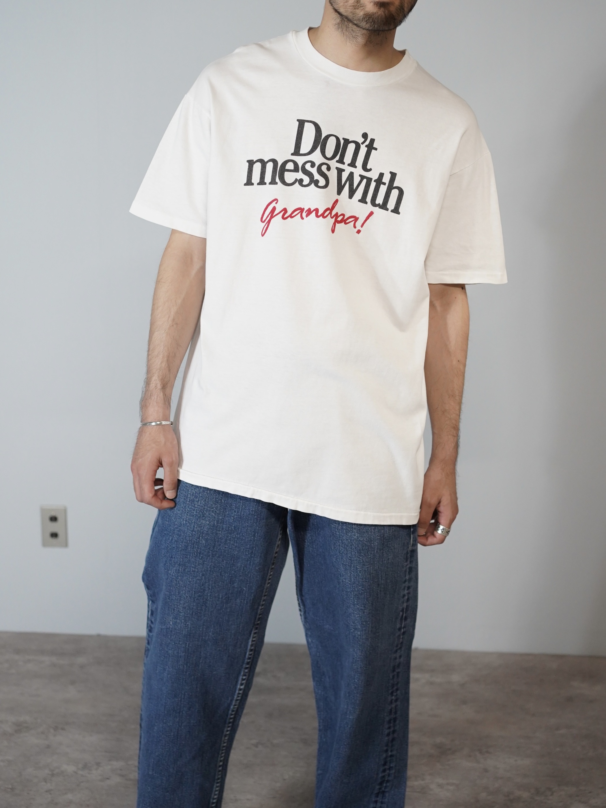 1990's Don't mess with grandpa! Print T-shirt / Made in USA