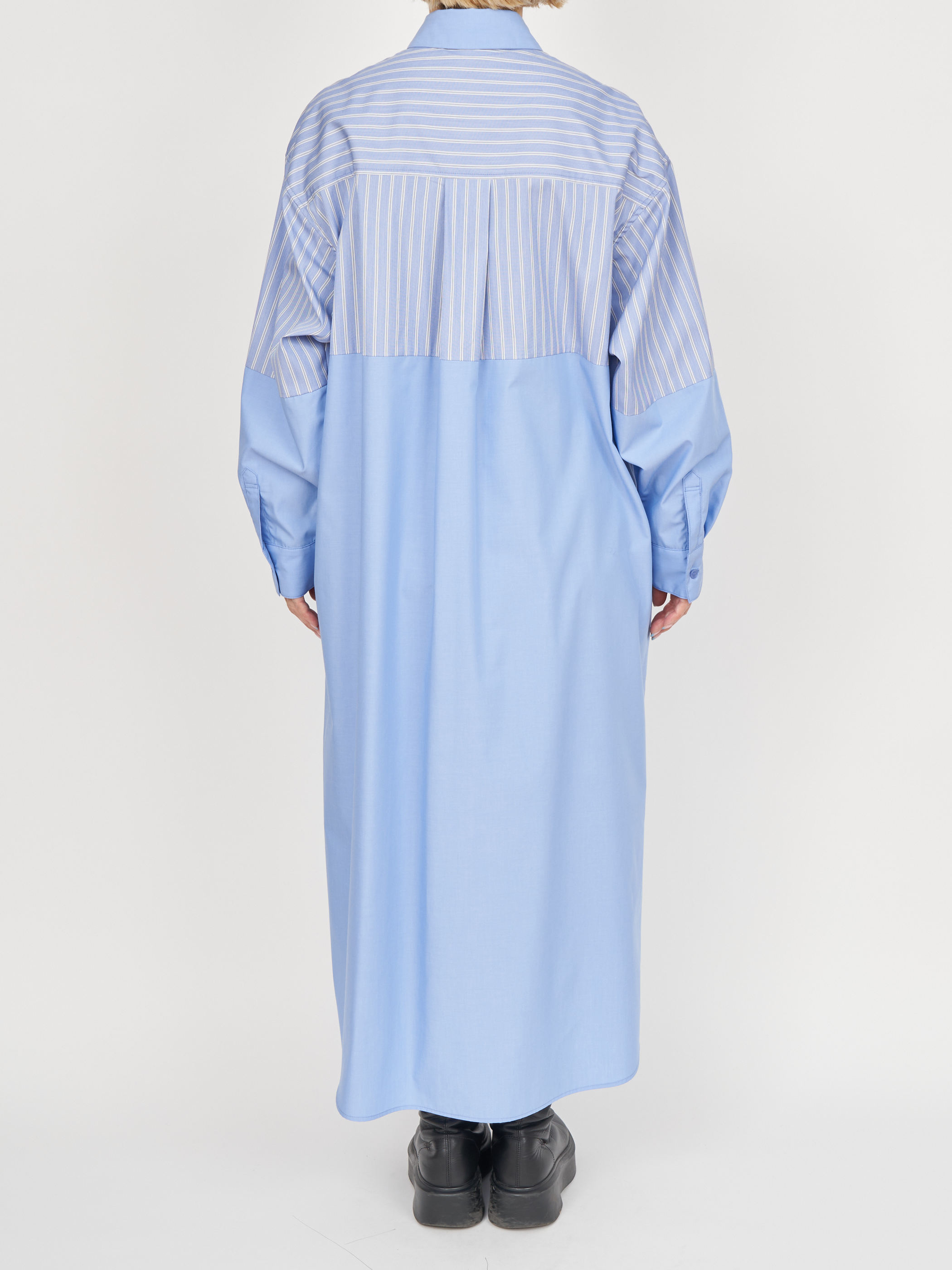 【受注商品】fake round collar shirt dress・LT.BLUE