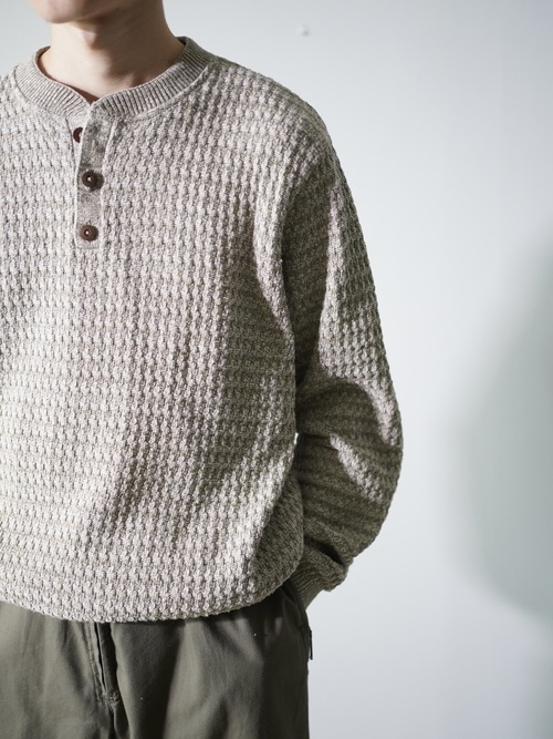 haggar Henry-neck Cotton knit sweater