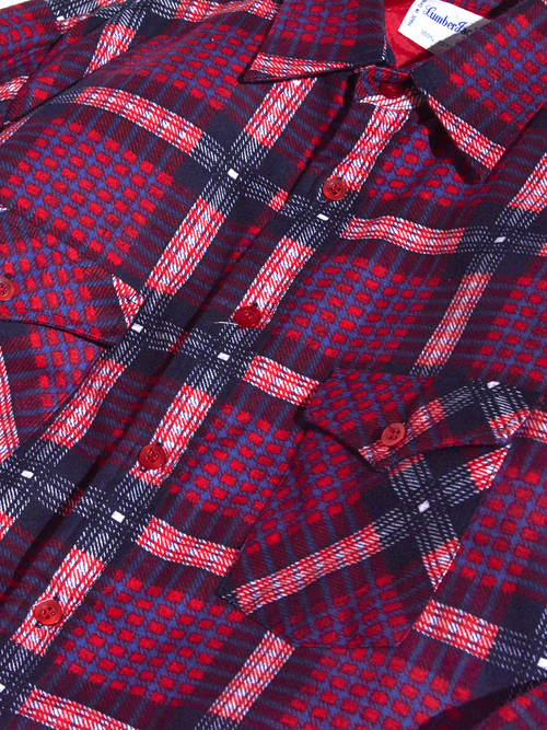 1970s "Lumber Jack" padding print flannel shirt -RED- <SALE¥10000→¥8000>