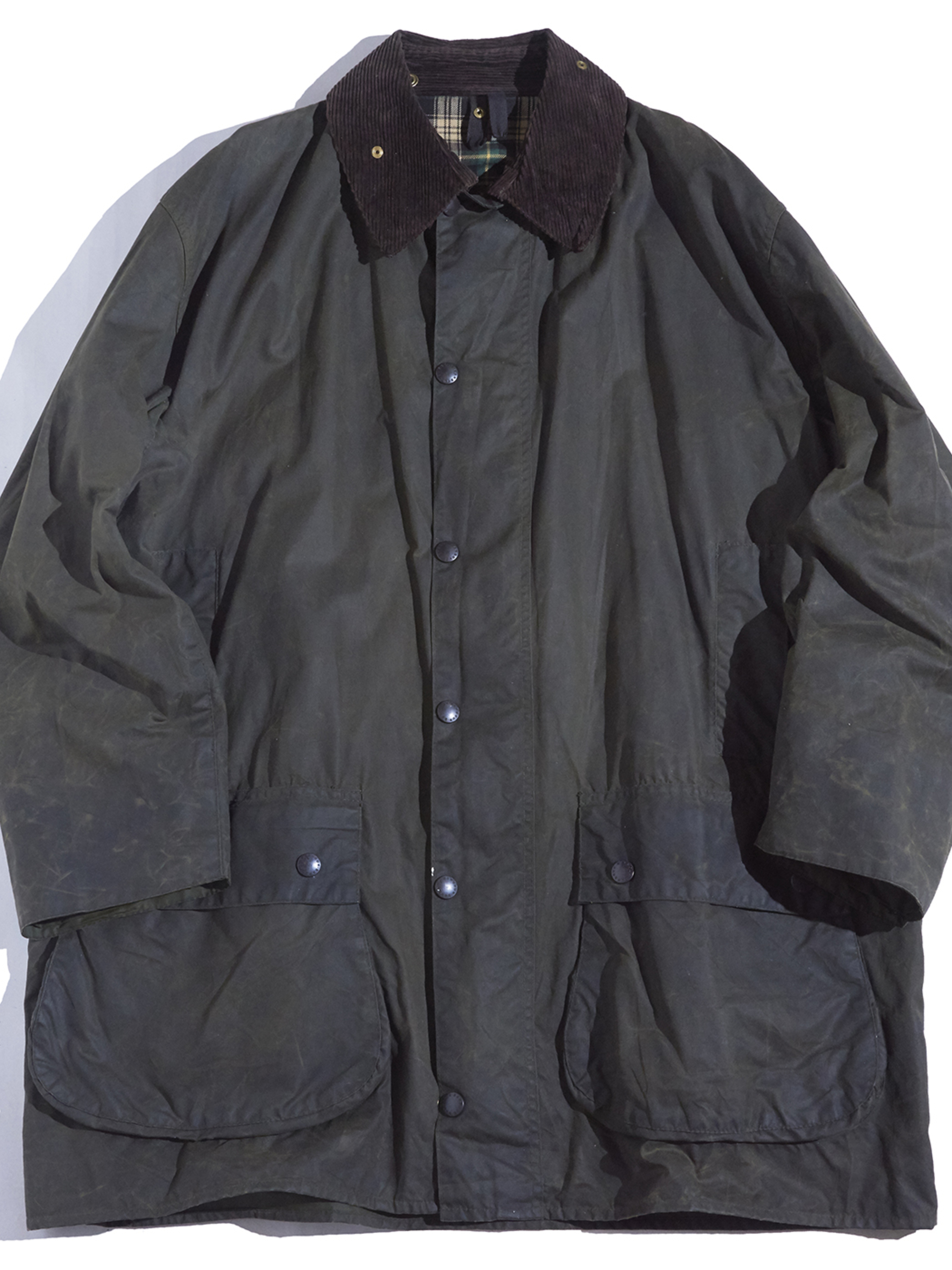 1990y "Barbour" 3warrant BORDER oiled jacket -OLIVE GREEN-
