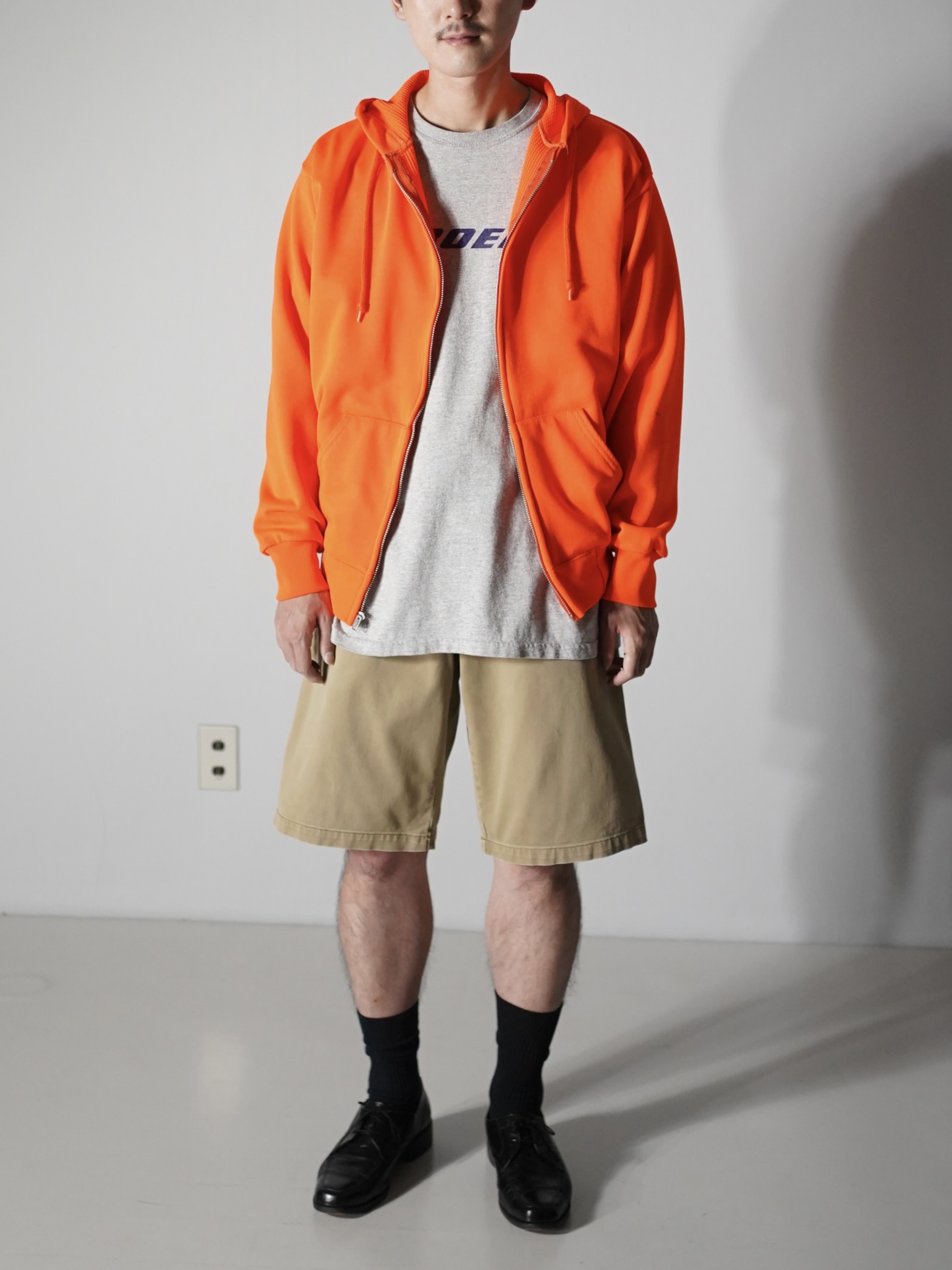 1980's~ Mesh lining poly sweat zip hoodie 