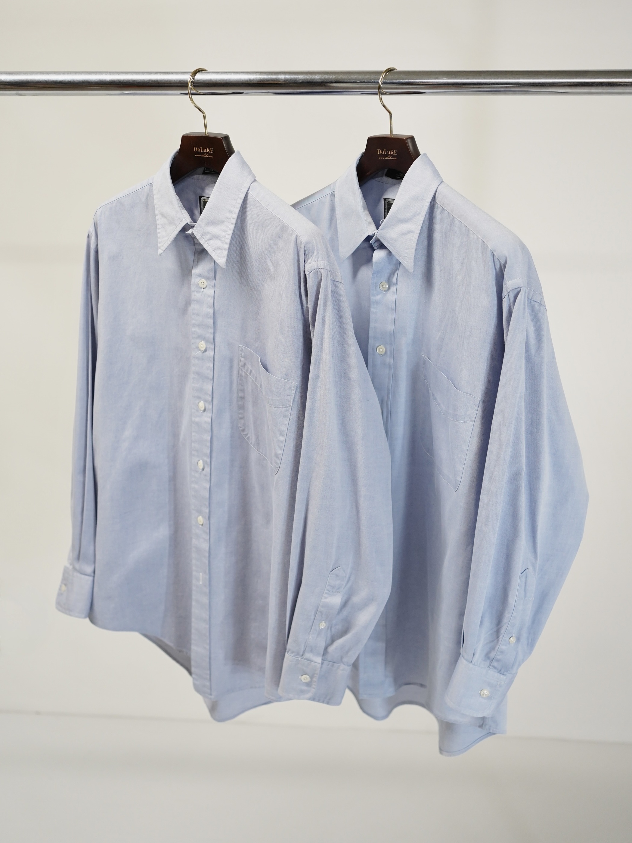 1990's BRITCHES Pinpoint Oxford cotton L/S shirt / Made in Hong Kong