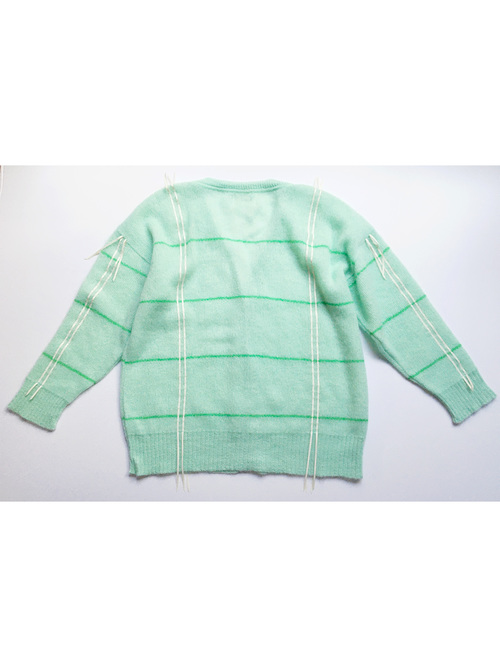 YUKI SHIMANE | Hand stitched Loose-fit Cardigan - MINT