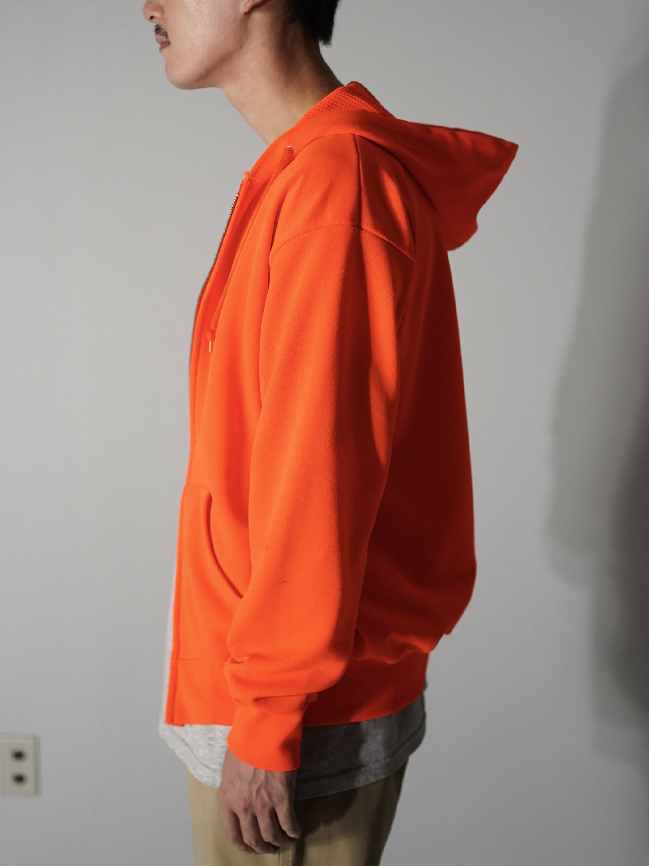 1980's~ Mesh lining poly sweat zip hoodie 