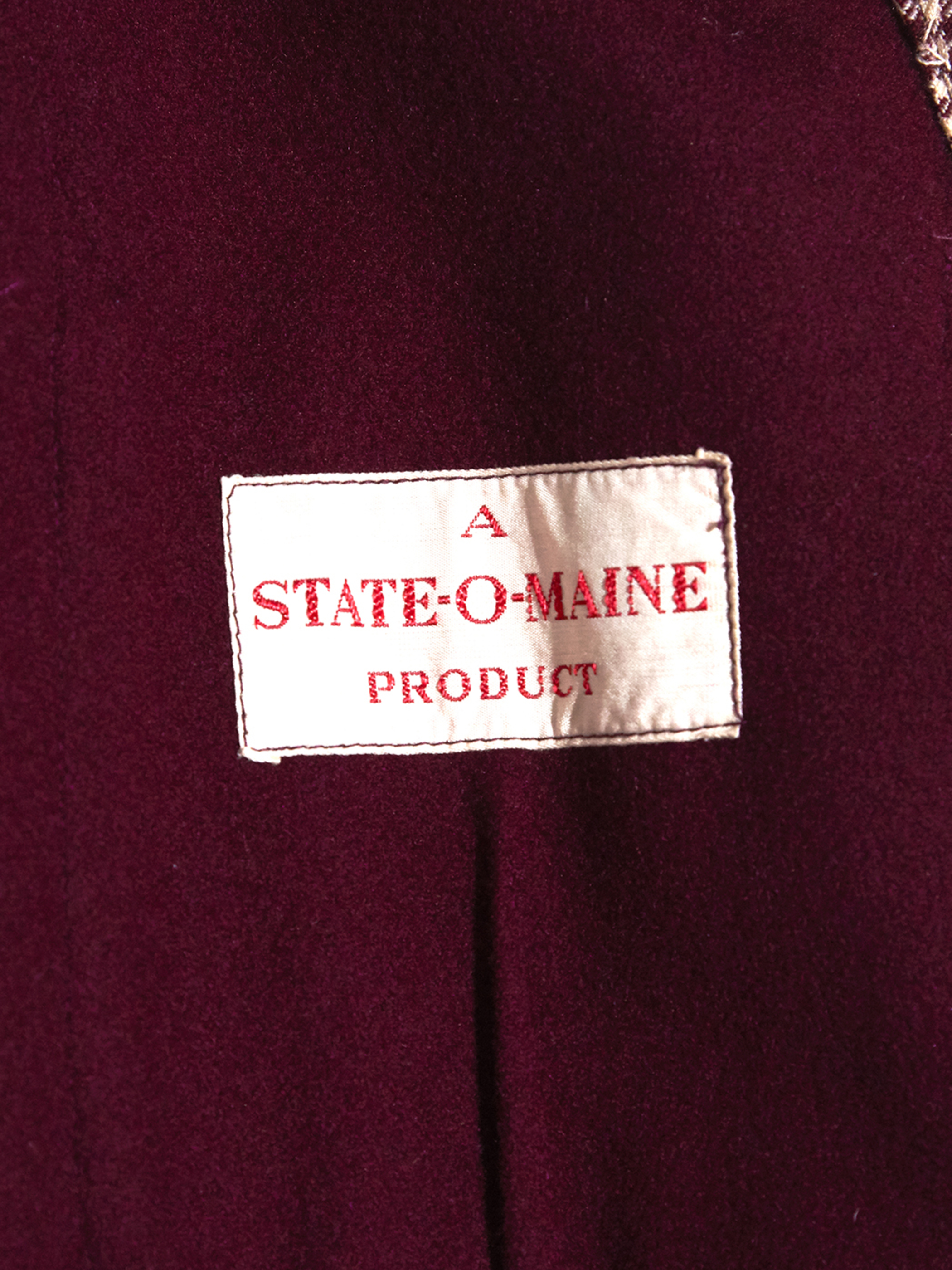 1940s "STATE-O-MINE" wool smoking jacket -BURGANDY- <SALE¥28000→¥22400>