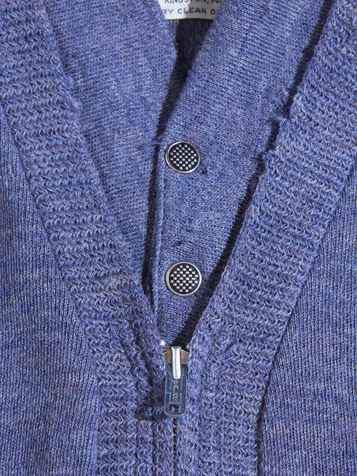 1960s "KINGSKNIT" fake layered wool knit blouson -BLUE GREY-