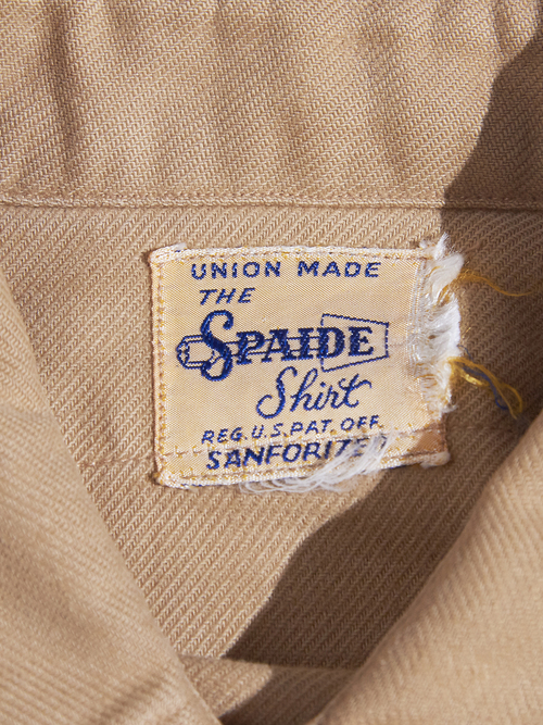 1950s "THE SPAIDE" flannel shirt -BEIGE-