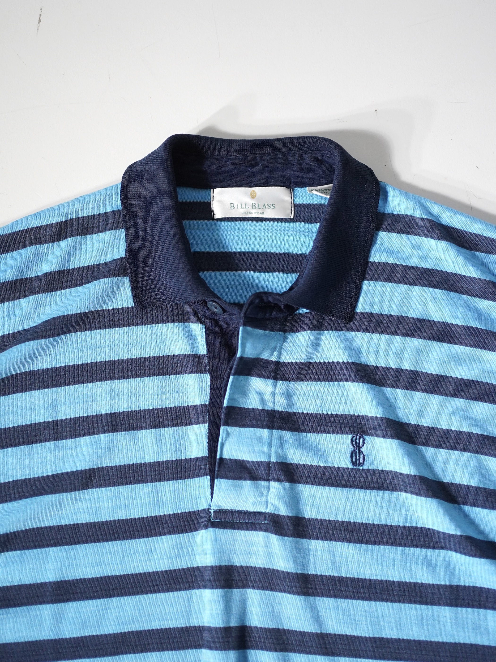 1990's~ BILL BLASS cotton poly 比翼 border polo shirt