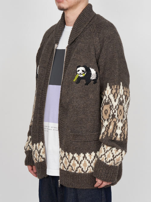 panda cowichan knit jacket・BEOWN×BEIGE