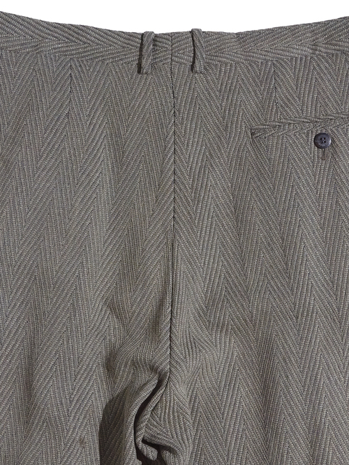 1980s "unknown" wool/silk/rayon 3tuck slacks -GRAY-