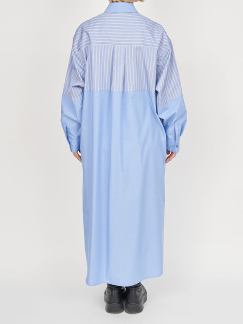 【受注商品】fake round collar shirt dress・LT.BLUE