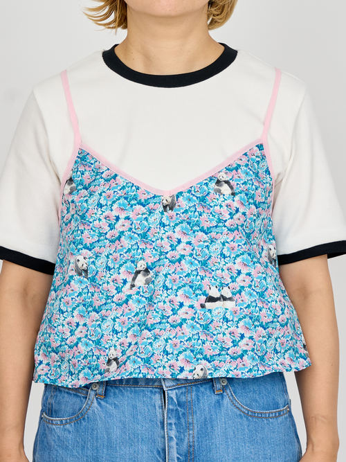 【受注商品】panda printed camisole・BLUE