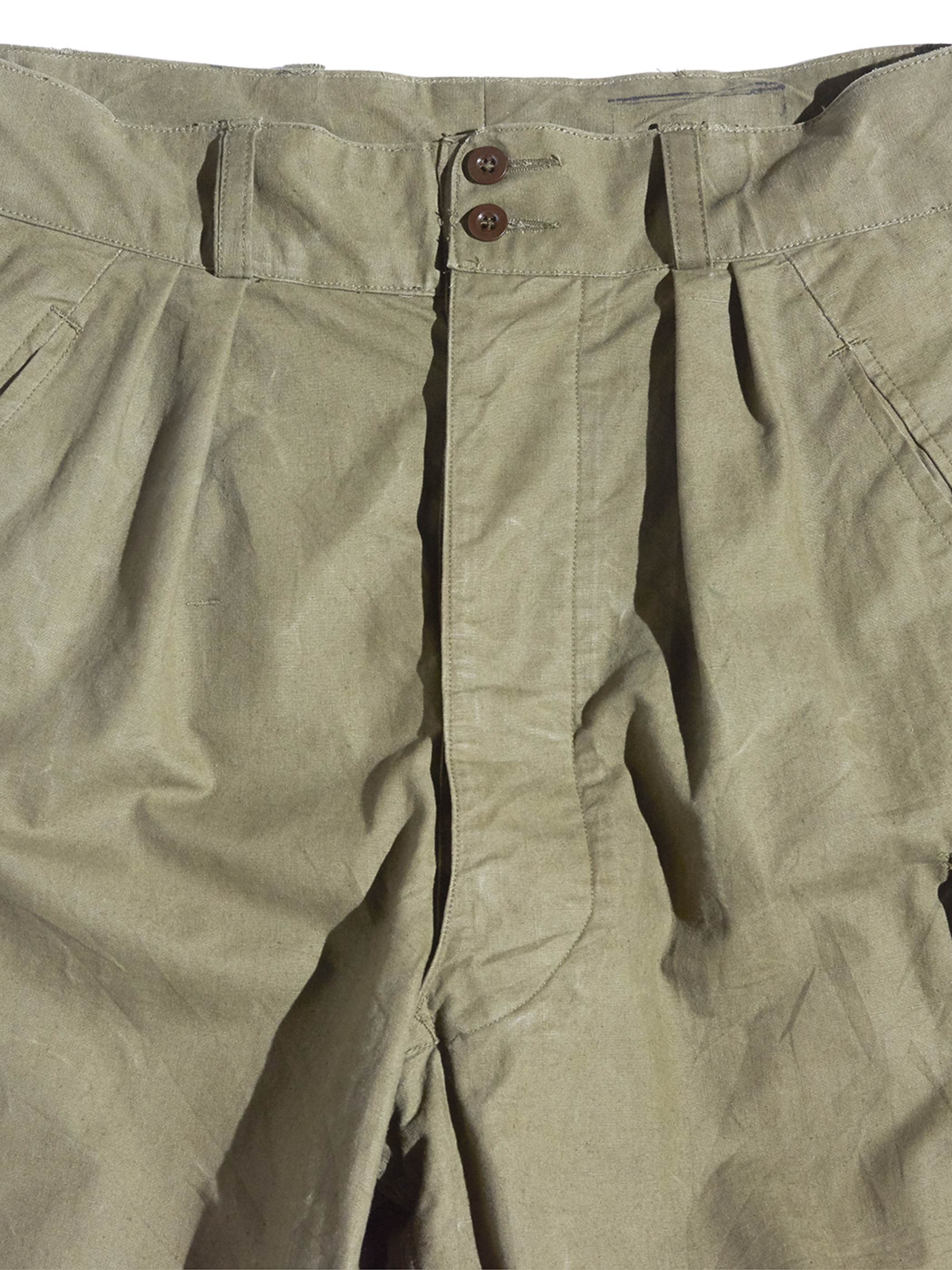 1950s "FRENCH ARMY" custom tuck M-47 field pants -OLIVE-