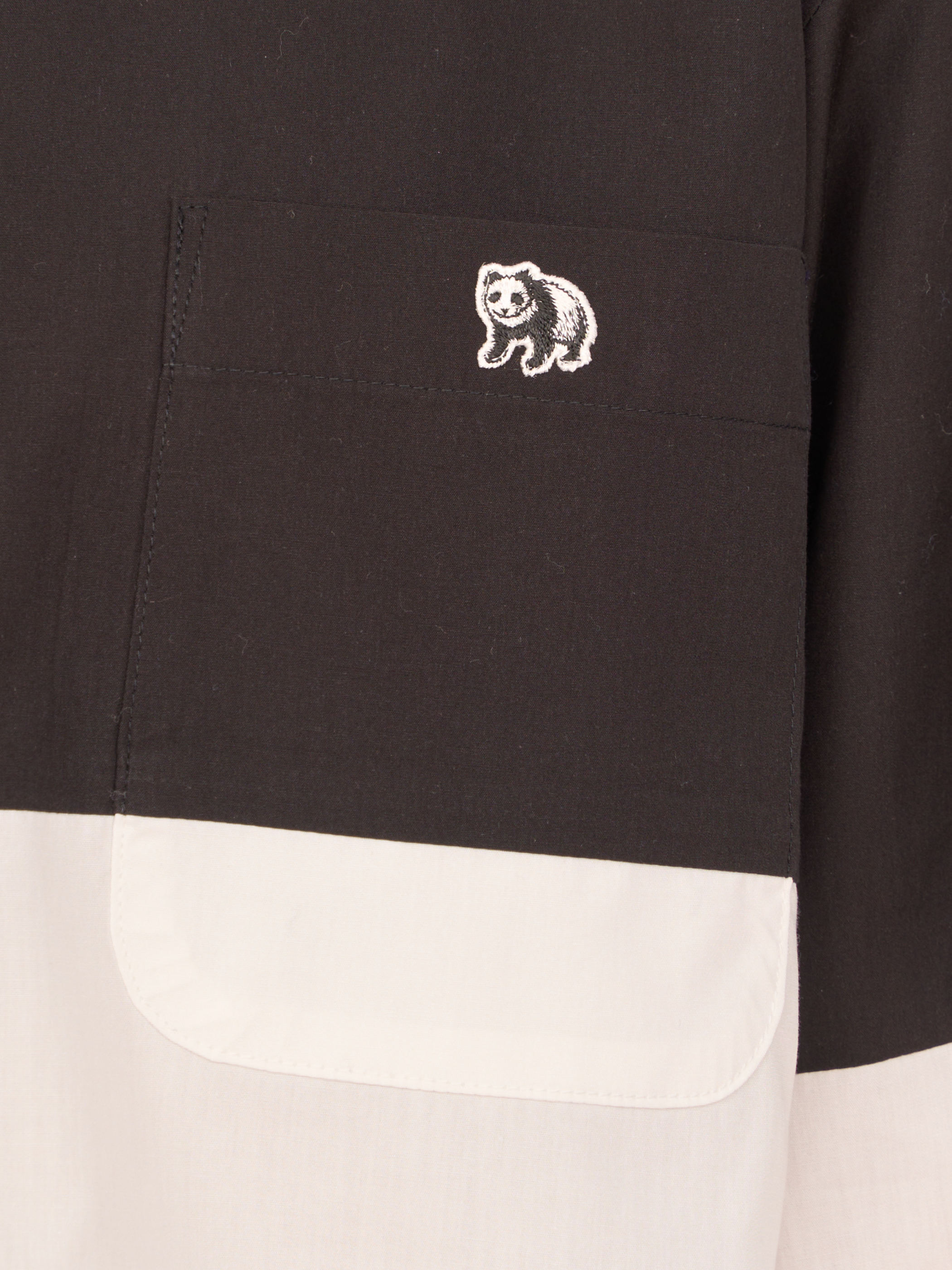 【受注商品】fake round collar shirt・BLACK×WHITE