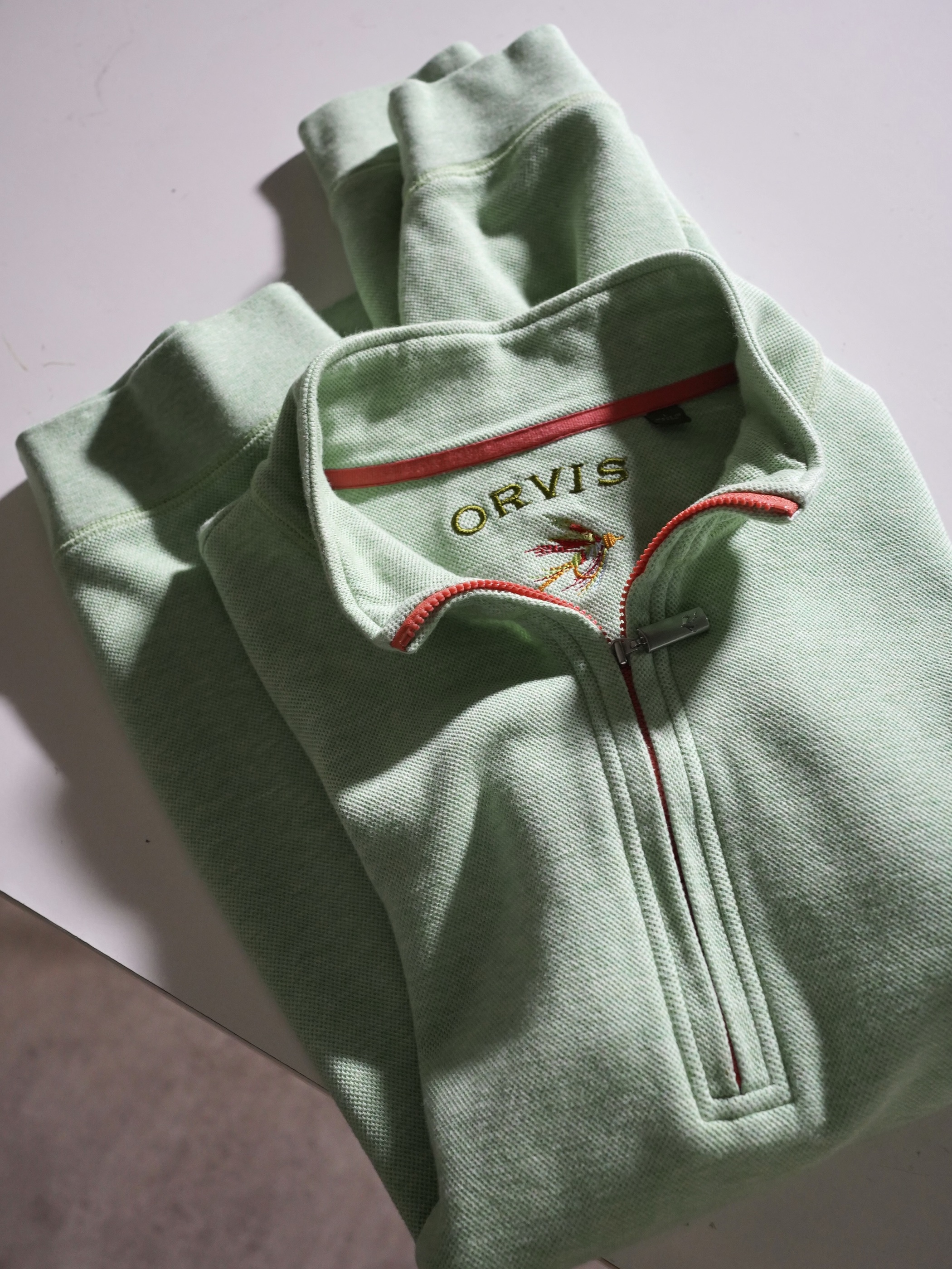 ORVIS 100% Pima cotton half zip tops/Made in Peru