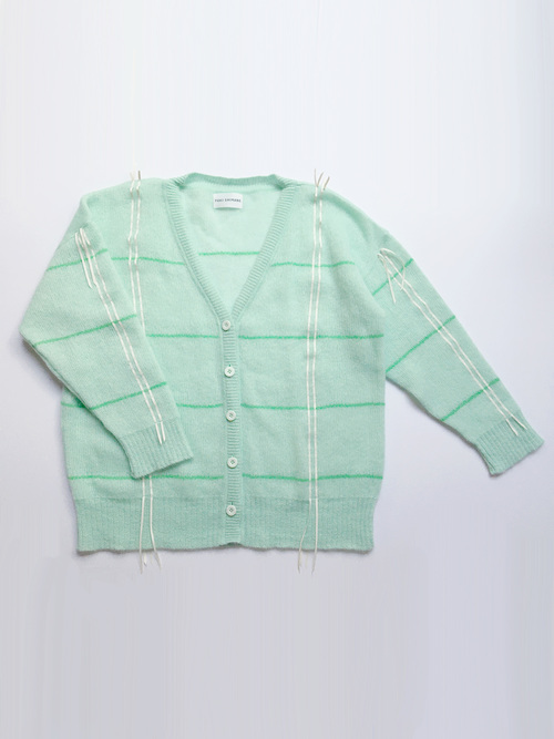 YUKI SHIMANE | Hand stitched Loose-fit Cardigan - MINT