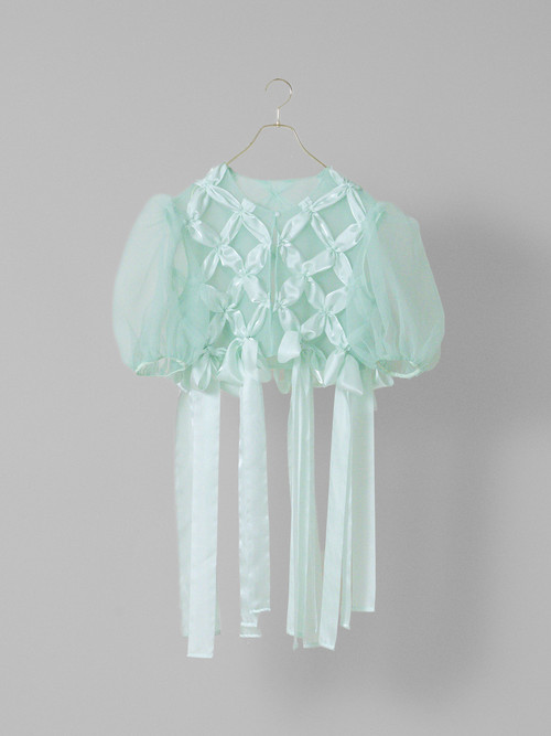 【3月お届け商品】ribbon bolero blouse