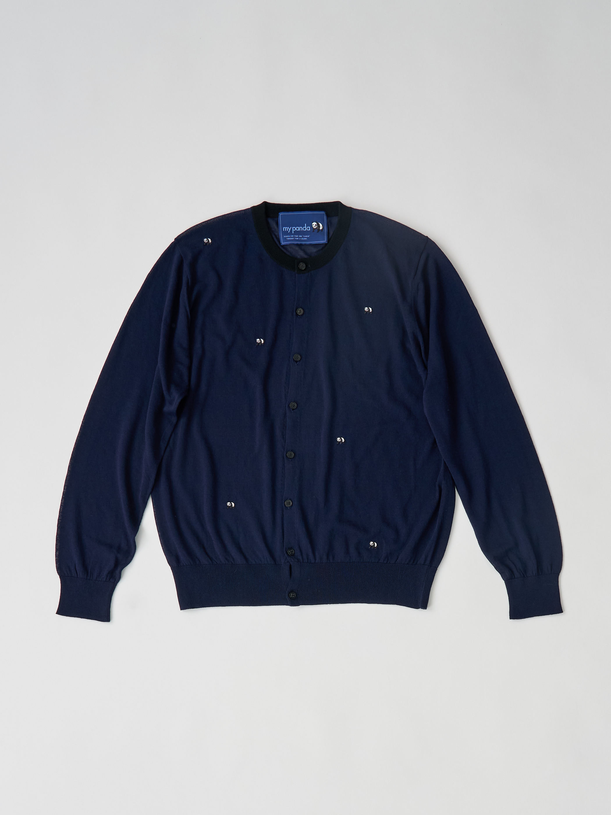 【受注商品】mini pandas summer cardigan・NAVY×BLACK