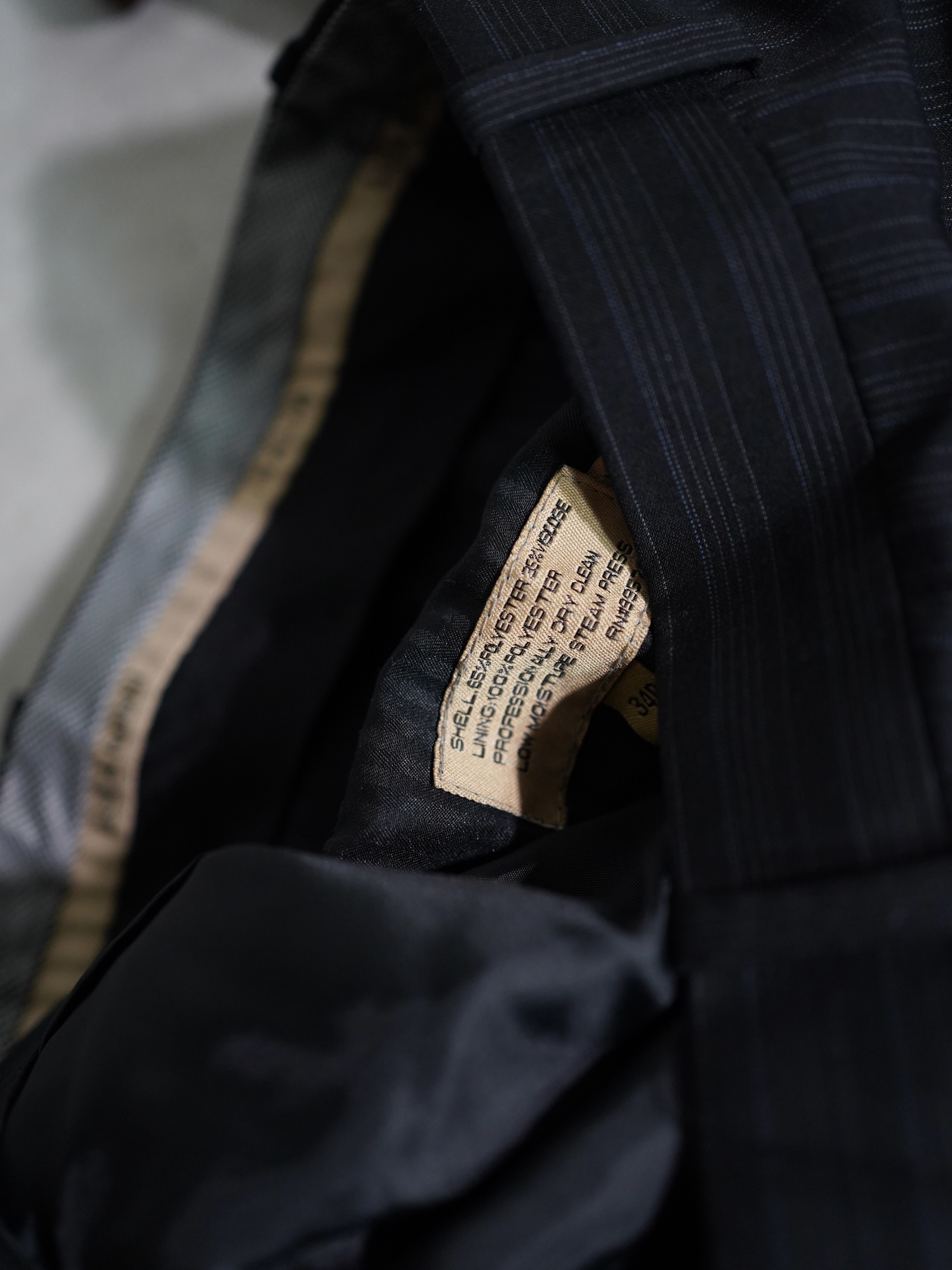 1990~ LUCA ROSSI Viscose × Poly stripe 2tuck dress trousers
