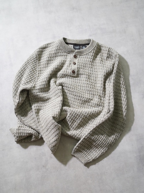 haggar Henry-neck Cotton knit sweater