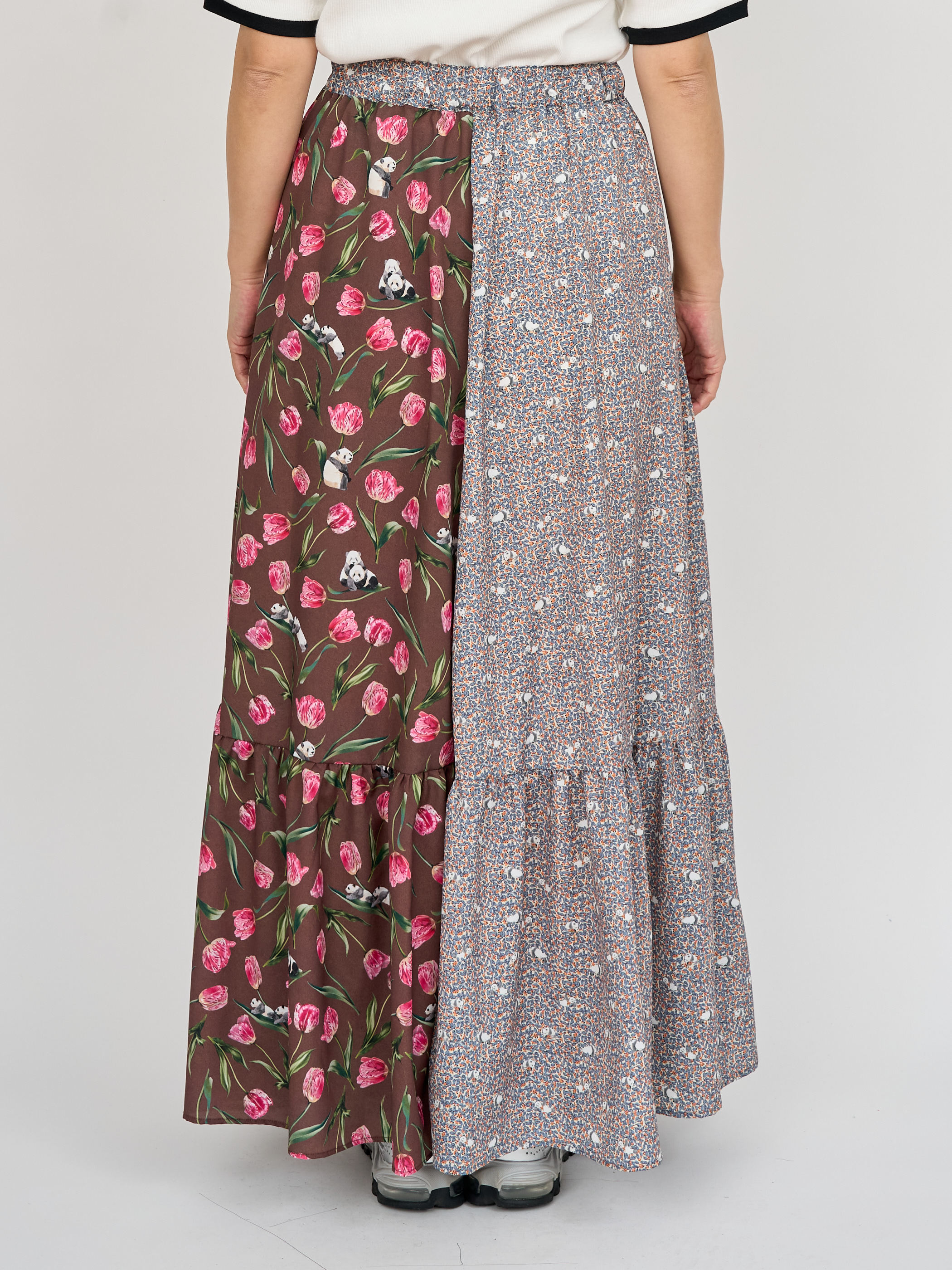 【受注商品】2way wrap skirt・RED×GRAY 【受注商品】2way wrap skirt・RED×GRAY