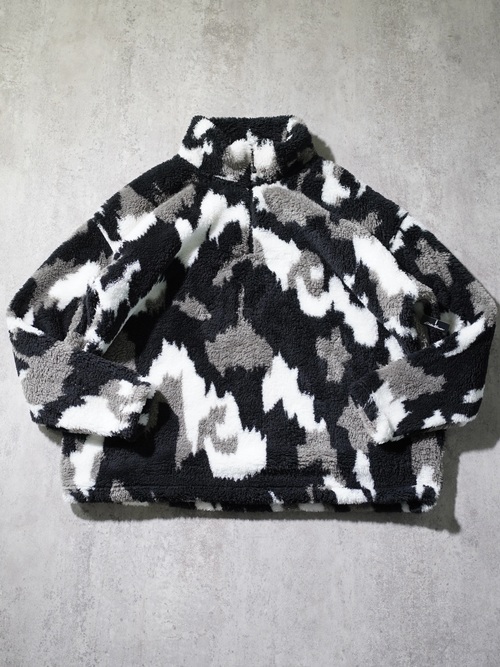 NOS Eddie Bauer monochrome pattern boa fleece half-zip tops