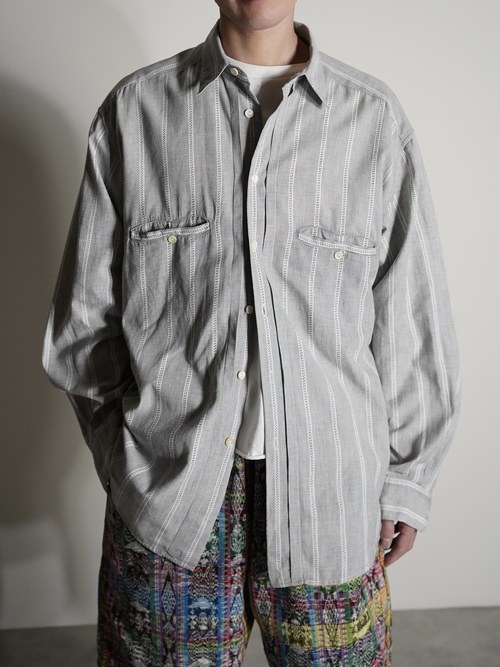 1990's- Levi's Pleats front Cotton Stripe shirt / Made in India