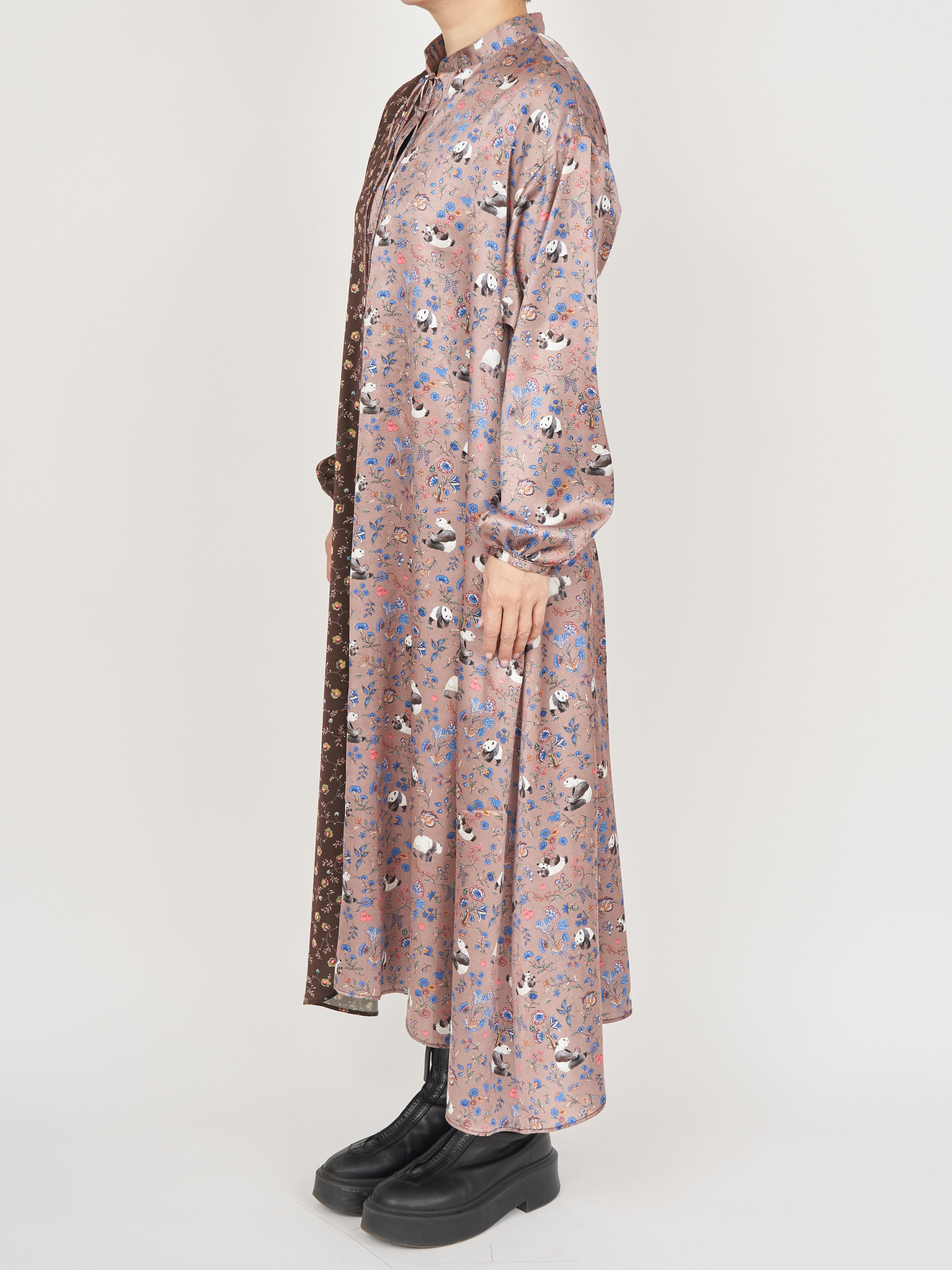 【受注商品】panda printed dress・BROWN×BEIGE