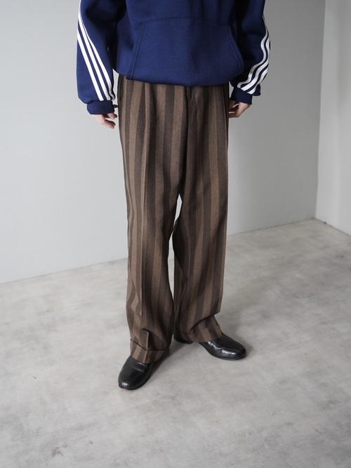 1990's Milano moda Huge stripe 2tuck dress slacks